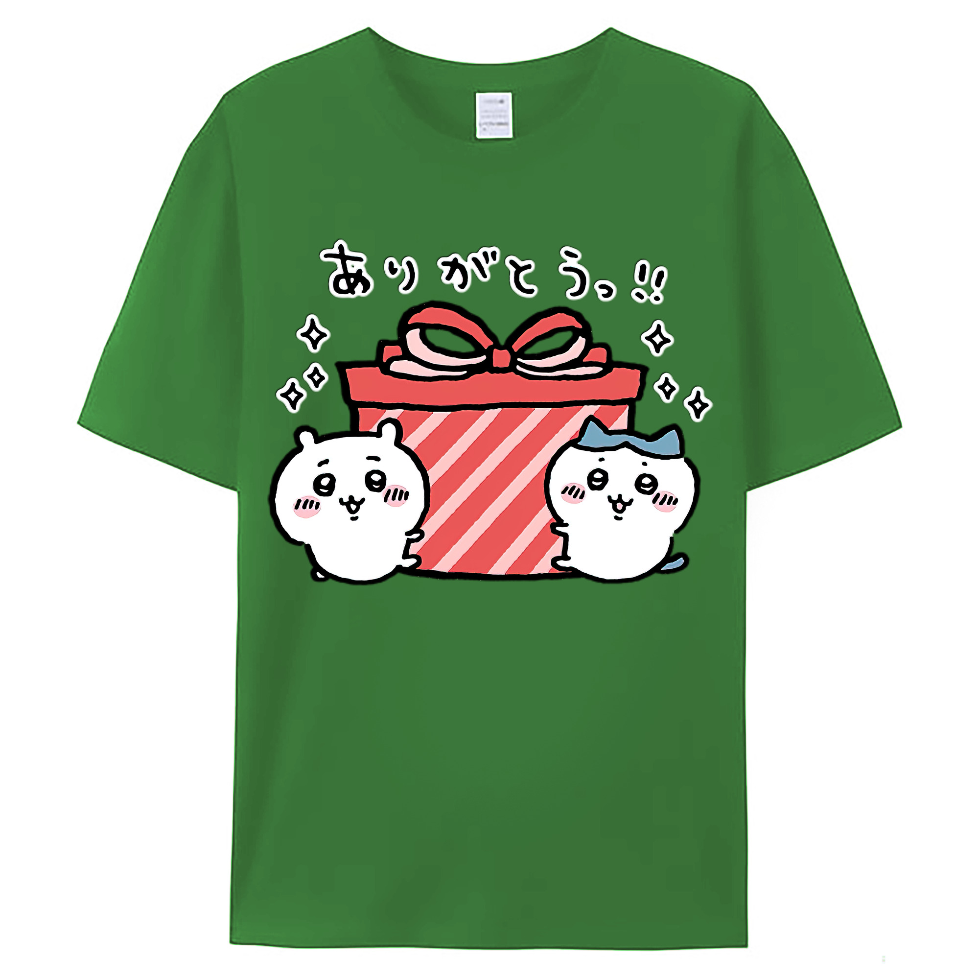 （画像用） ちいかわ ハチワレ Chii-kawa hachiware レディースカジュアルプリントTシャツ（綿100％）